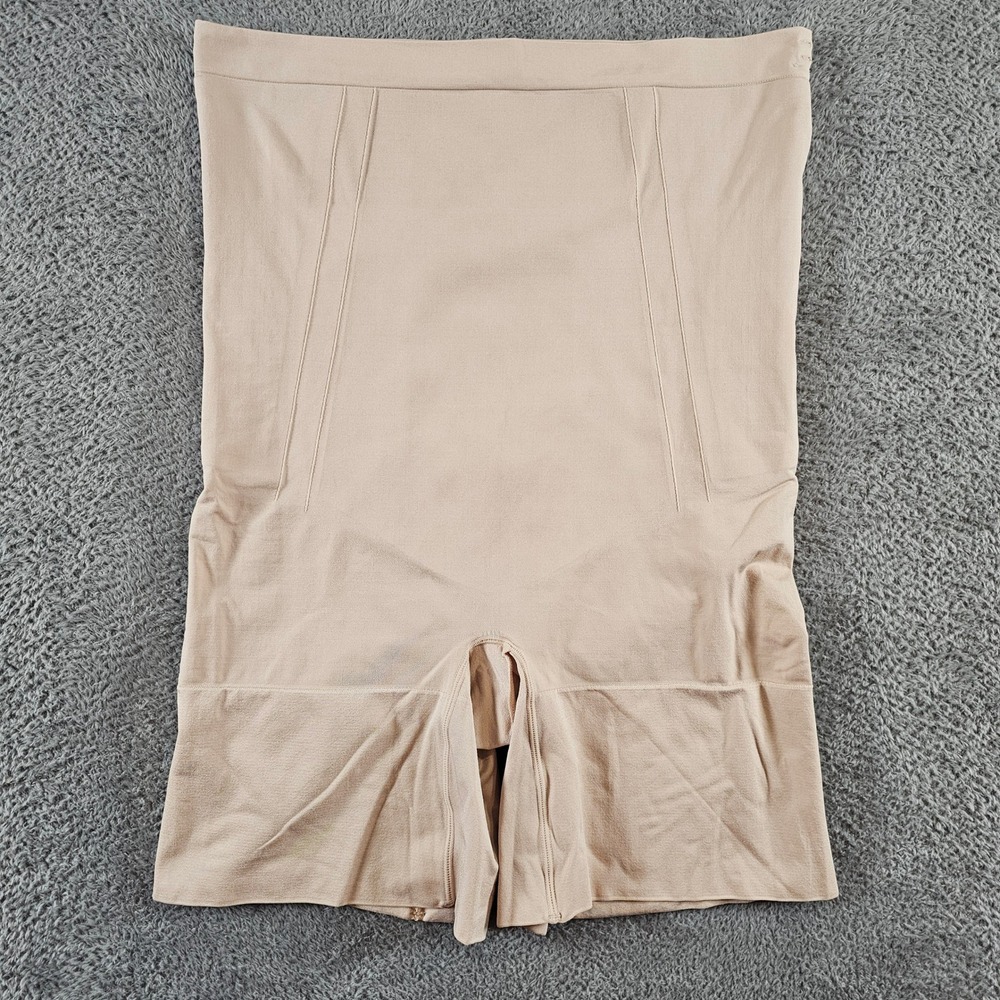Spanx Higher‎ Power Mid-Thigh Shaper Beige High Waist PS1915 Womens 2X